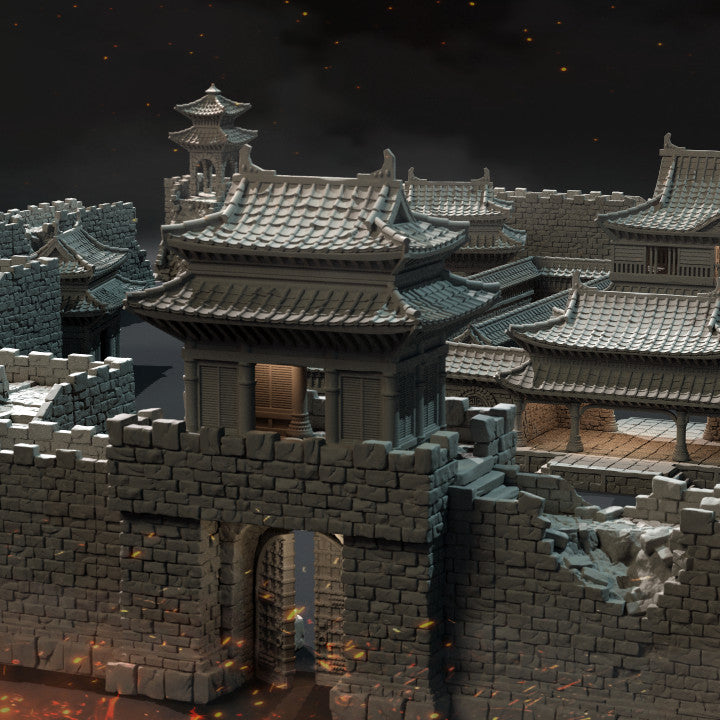 Sunrise Castle Outside Walls & Gate