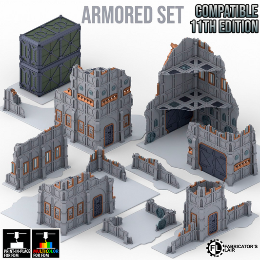 Foldable Terrain 11th Ed - Armored - Short Low Wall