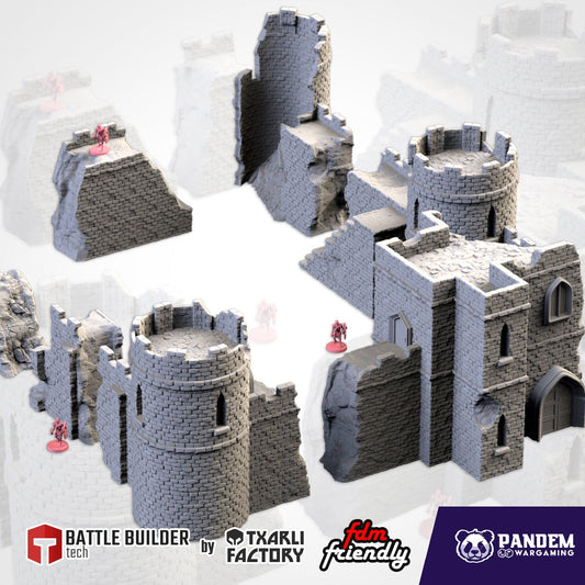 Ruined Castle | full modular set - 3D printed wargaming terrain by Txarli Factory