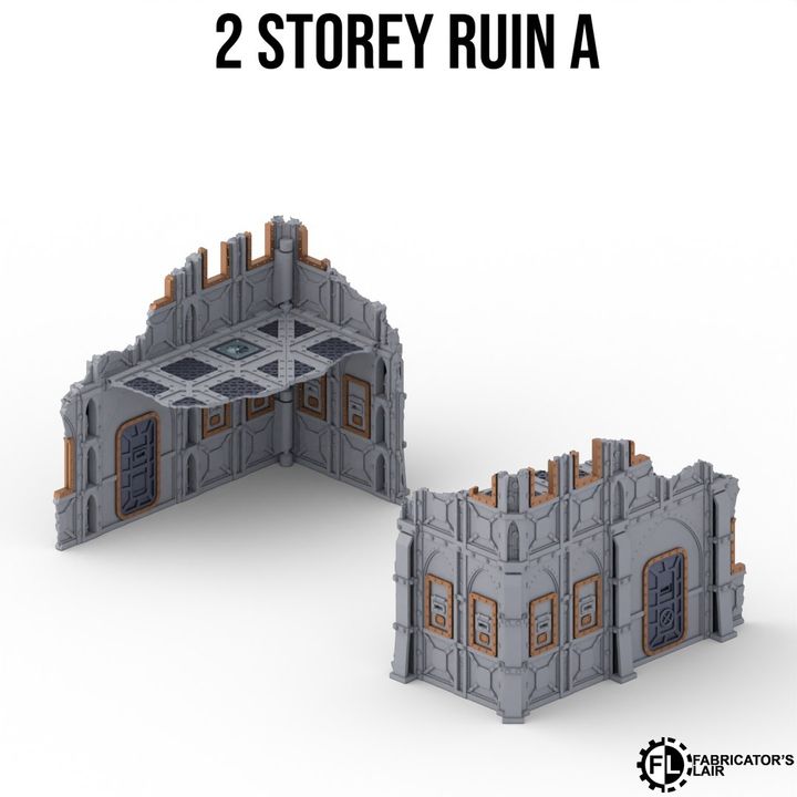 Foldable Terrain 11th Ed - Armored - 2 Storey Right