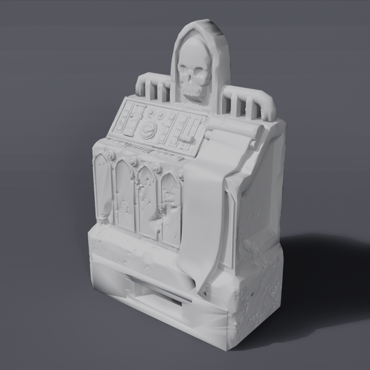 Battlezone Mars - Modular Parts - Cap Terminal grey render of the gothic terminal cap with a skull crest and console