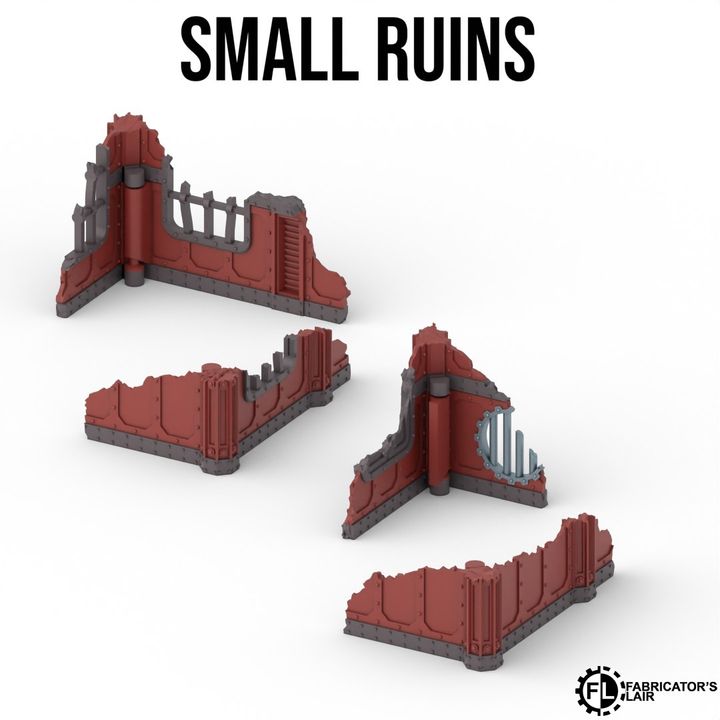 Foldable Terrain 11th Ed - Industrial - Small Ruins Set