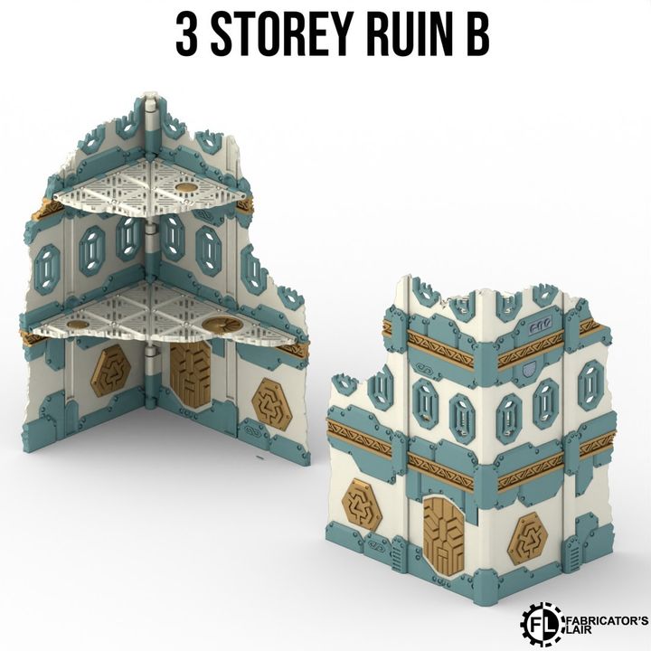 Foldable Terrain 11th Ed - Space Dwarf - 3 Storey Left