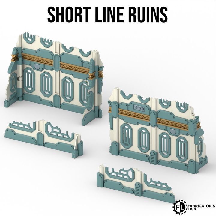 Foldable Terrain 11th Ed - Space Dwarf - Short Low Wall