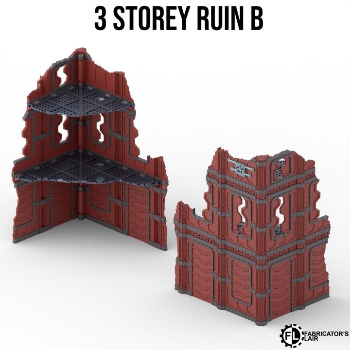 Foldable Terrain 11th Ed - Industrial - 3 Storey Left