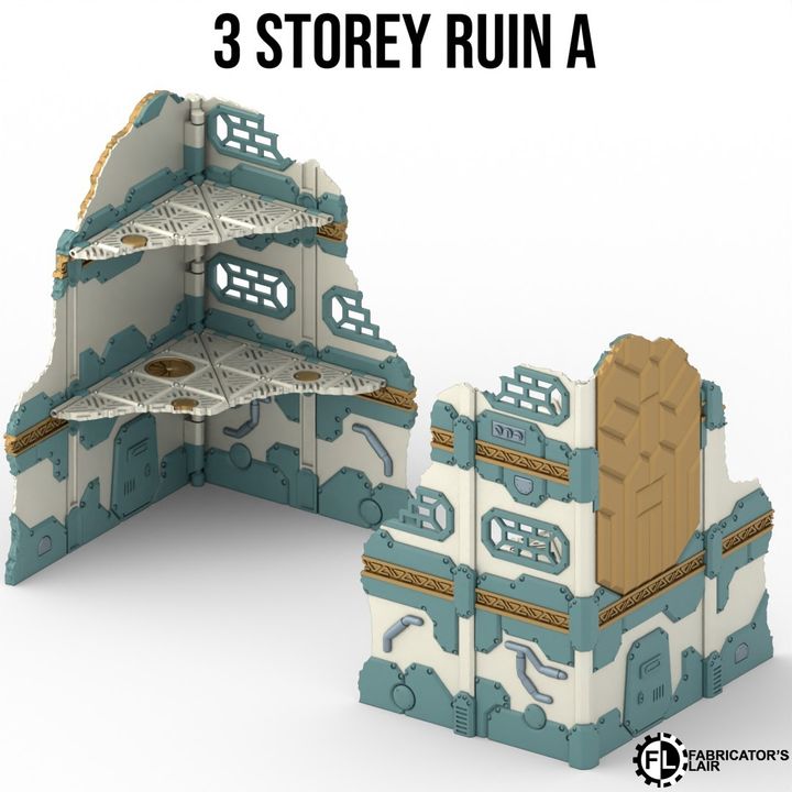 Foldable Terrain 11th Ed - Space Dwarf - 3 Storey Right