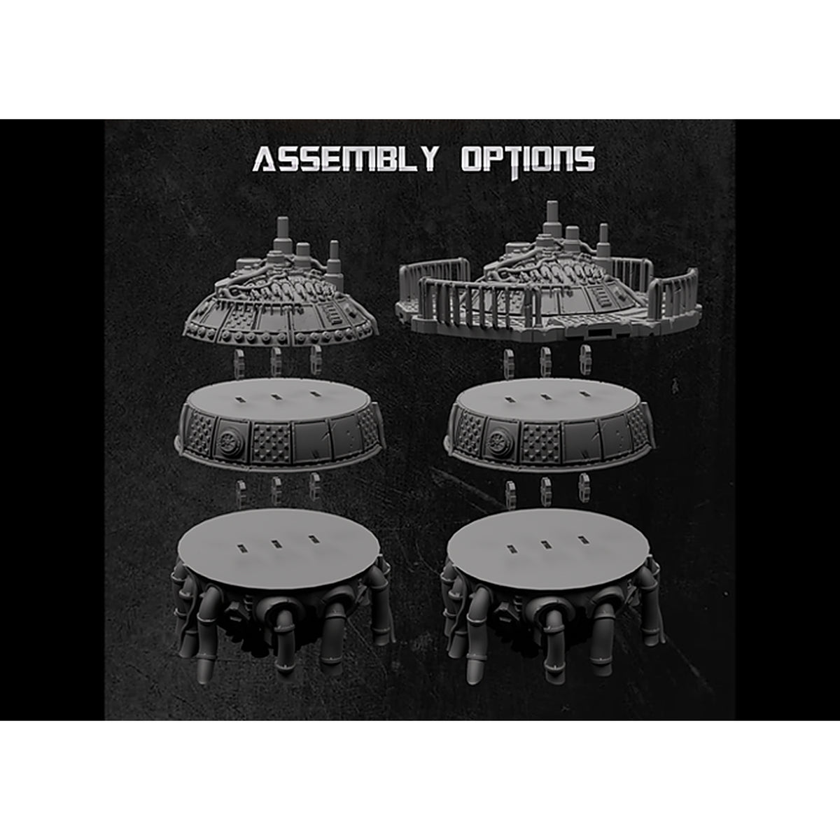 Battlezone Mars - Nova Vault parts guide diagram showing its assembly options built up in layers