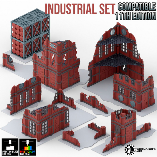 Foldable Terrain 11th Ed - Industrial - Long Ruin