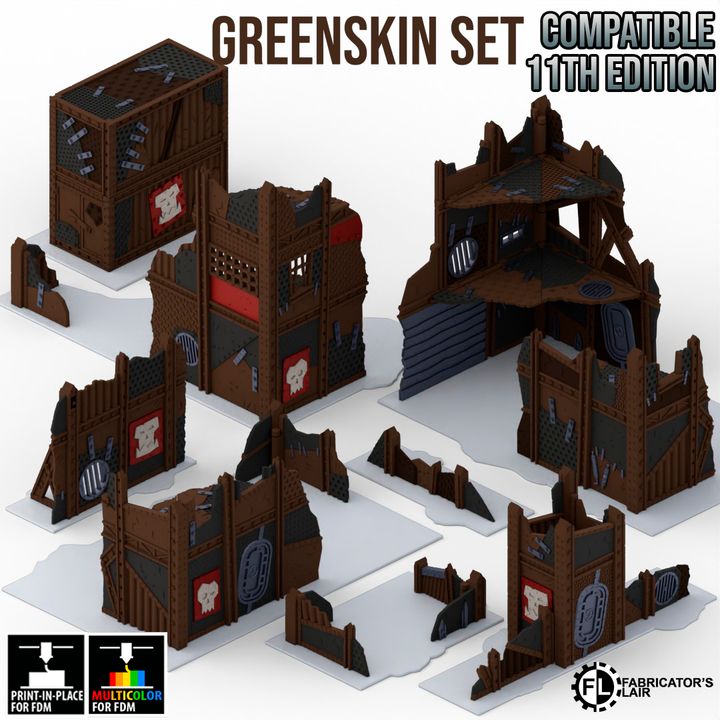 Foldable Terrain 11th Ed - Greenskin - 2 Storey Right