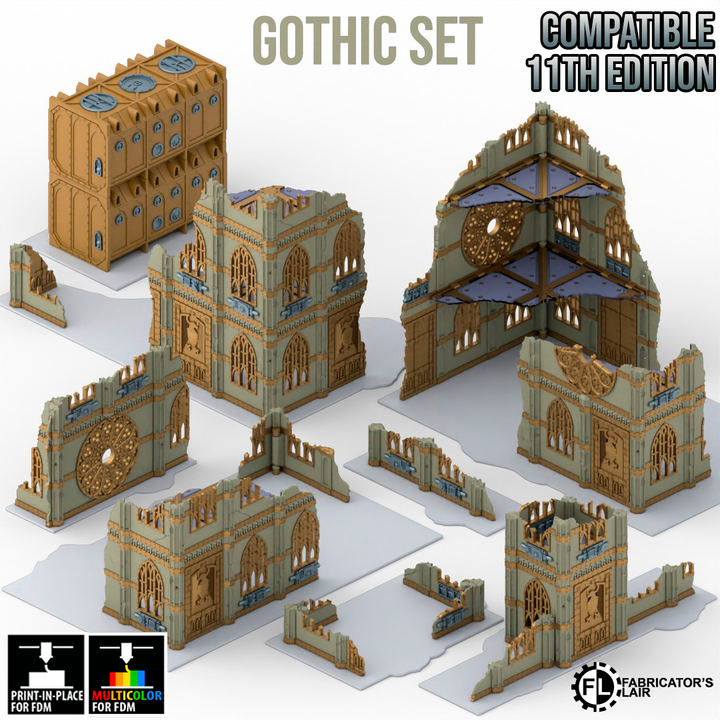 Foldable Terrain 11th Ed - Gothic - Short Low Wall