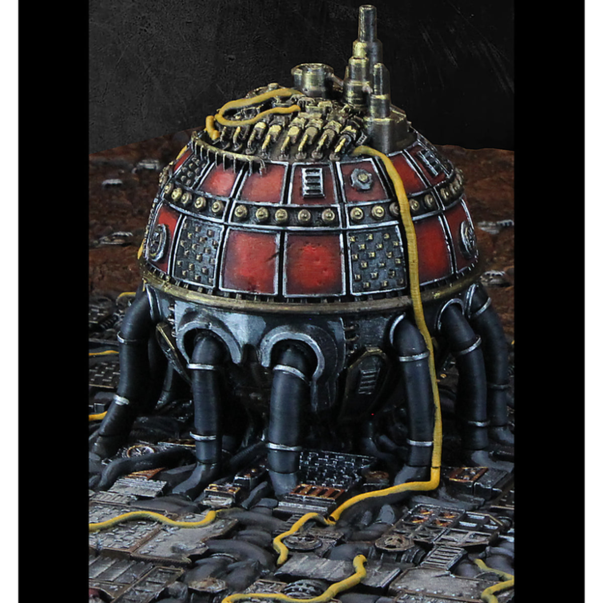 Battlezone Mars - Nova Vault painted photograph of the finished domed vault on an industrial deck floor