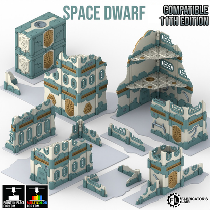Foldable Terrain 11th Ed - Space Dwarf - 3 Storey Right