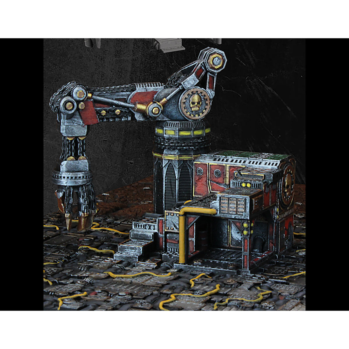 Battlezone Mars - Ironlift Mech Crane painted photograph of the finished crane on an industrial deck floor