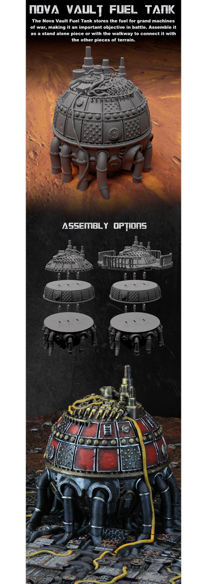 Battlezone Mars - Nova Vault information card with render, assembly diagram and painted views of the vault
