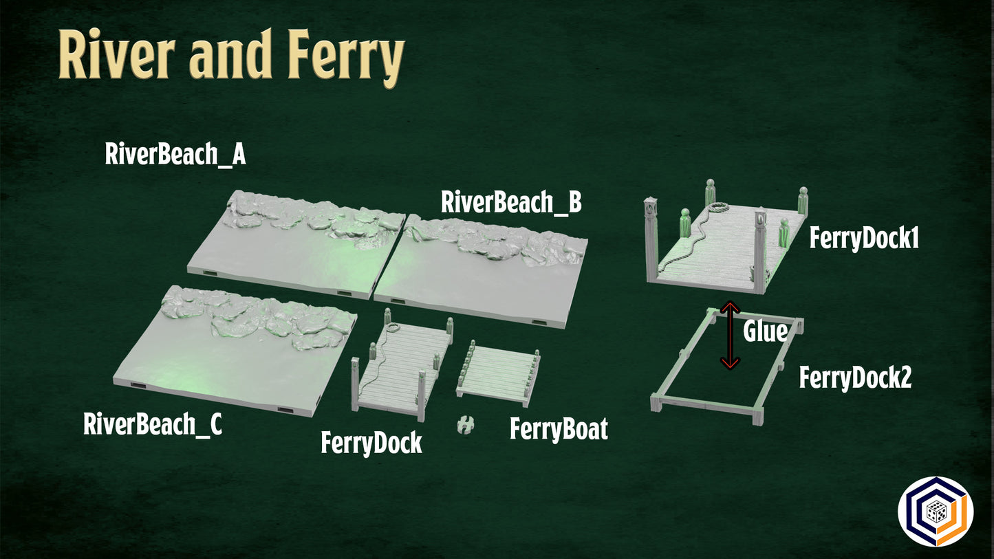 River and Ferry - Ferry Dock and Boat
