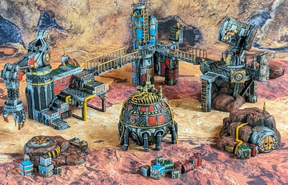 Battlezone Mars - Nova Vault painted photograph of a Mars battlefield with the domed vault as the centrepiece