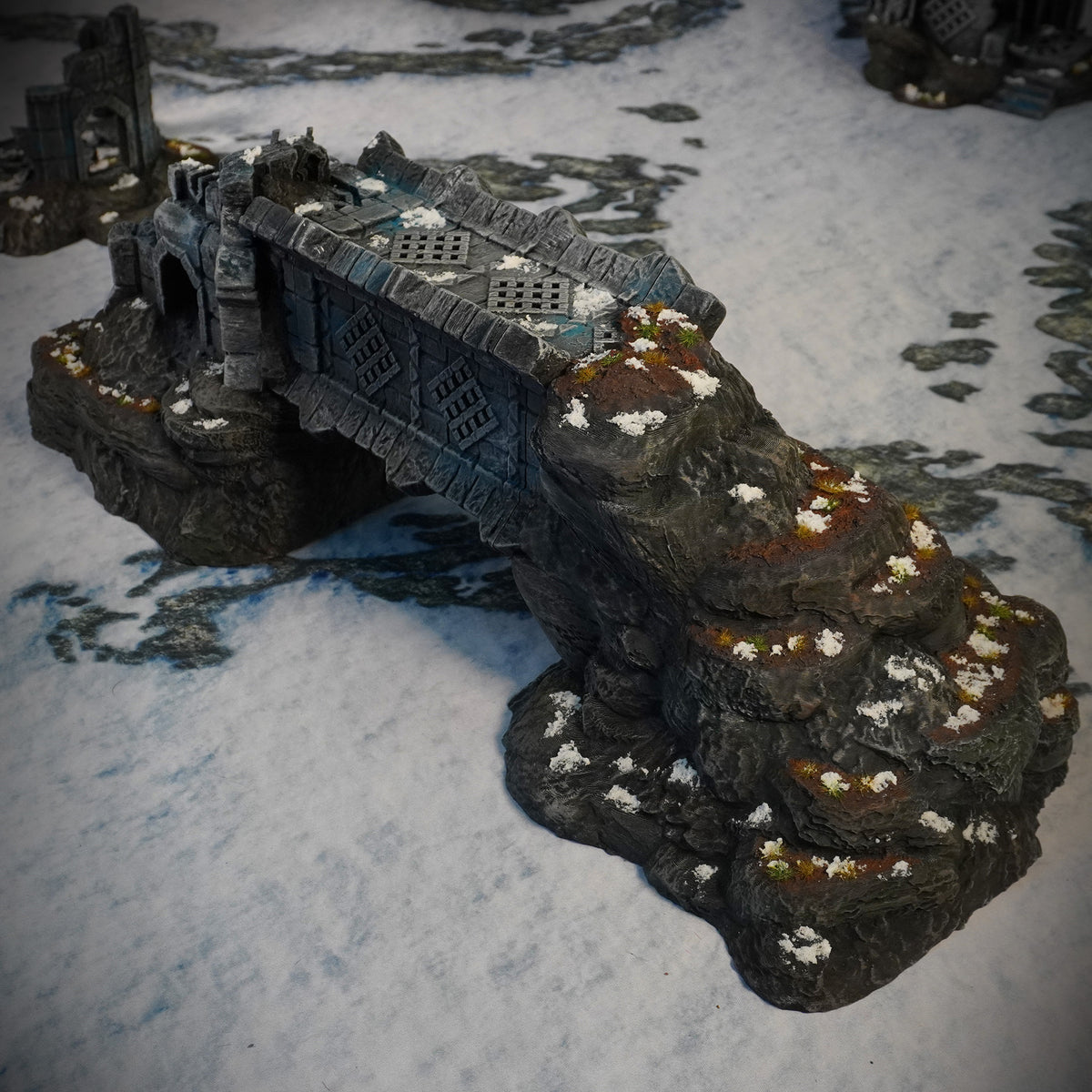 Ruins of Raven Peak - Full Set painted photograph of the Fallen Tower collapsed across a rocky outcrop