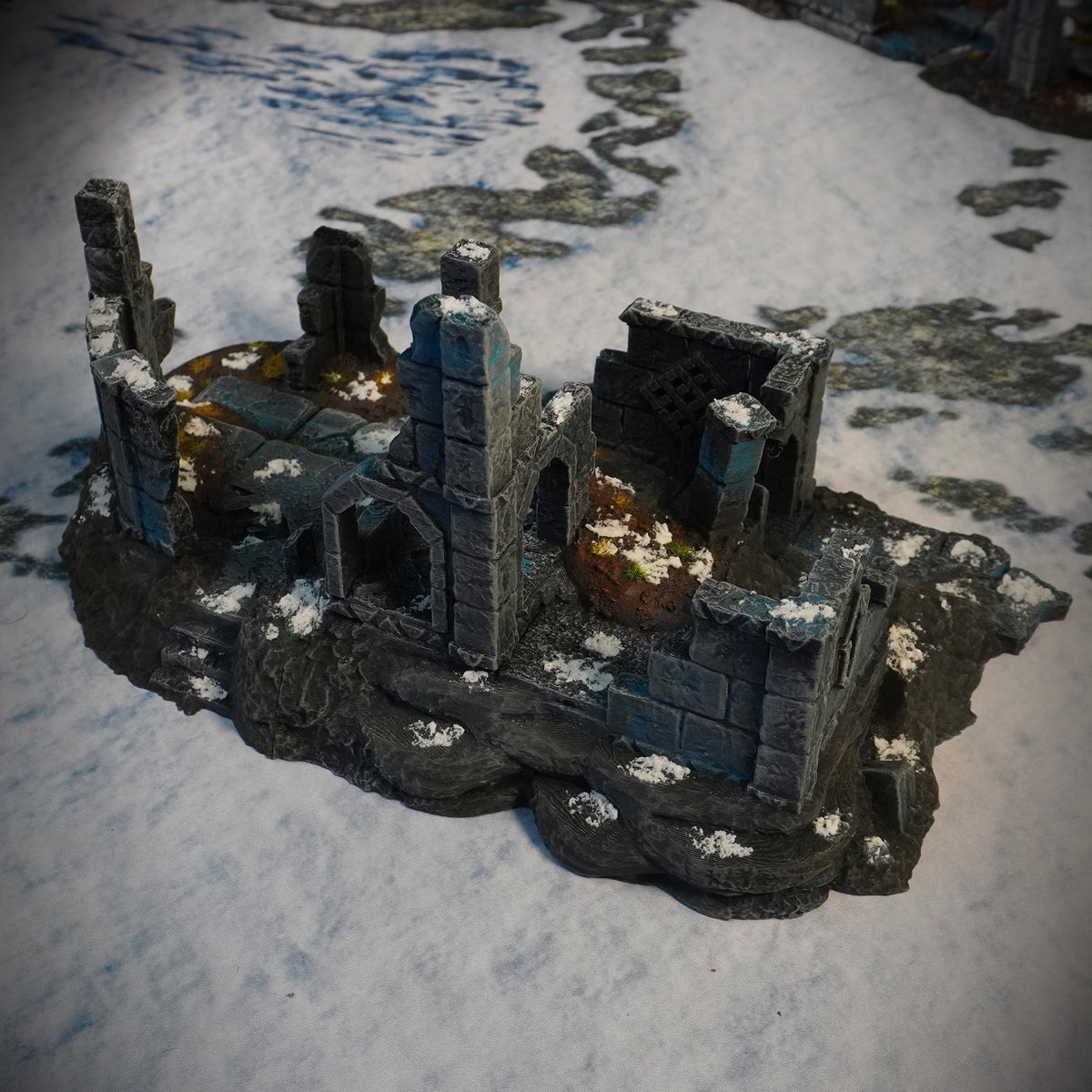 Ruins of Raven Peak - Full Set painted photograph of the Large Ruin from another angle with an arch and columns