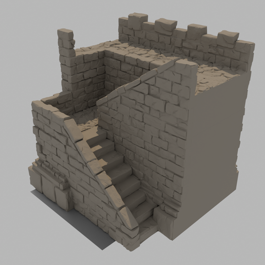 Sunrise Castle Outside Walls & Gate - Stairs Left
