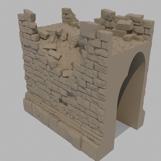 Sunrise Castle Outside Walls & Gate - Till Damaged